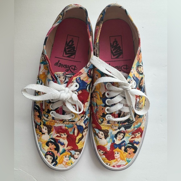 Vans Disney Princess Authentic Sneakers Women’s 8 – Rare Print Canvas Shoes - Picture 1 of 12